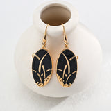 Chinese-Inspired Enamel Earrings - 925 Silver (Gold/Silver-Tone)