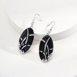 Chinese-Inspired Enamel Earrings - 925 Silver (Gold/Silver-Tone)