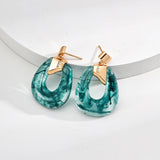 Gold-Tone Zircon & Agate Earrings - 925 Silver (3.5cm Drop)