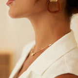Modern Tribal Resin Earrings - 925 Silver (Gold/Caramel)
