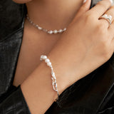 Liquid Pearl Bracelet - 925 Silver (Silver/Gold-Tone)