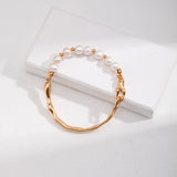 Liquid Pearl Bracelet - 925 Silver (Silver/Gold-Tone)