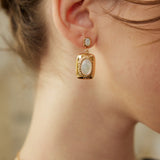 Vintage Gold-Tone Shell Earrings - 925 Silver (3x1.5cm)