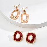 Vintage Gold-Tone Shell Earrings - 925 Silver (3x1.5cm)