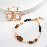 Vintage Gold-Tone Shell Earrings - 925 Silver (3x1.5cm)