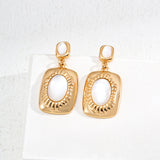 Vintage Gold-Tone Shell Earrings - 925 Silver (3x1.5cm)