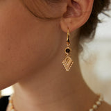 Vintage Gold Tiger's Eye Earrings - 925 Silver (5cm Drop)