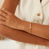 Spiral Pearl Bracelet - Gold-Tone 925 Silver (6mm Pearls)