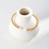 Spiral Pearl Bracelet - Gold-Tone 925 Silver (6mm Pearls)