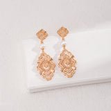 Middle Eastern Pearl Drop Earrings - Gold-Tone 925 Silver (5cm)