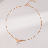 Adjustable Pearl Necklace - Gold-Tone 925 Silver (7.5mm Pearls)