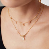 Adjustable Pearl Necklace - Gold-Tone 925 Silver (7.5mm Pearls)