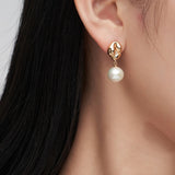 Pearl & Zircon Studs - 925 Silver (Silver/Gold-Tone)