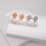 Pearl & Zircon Studs - 925 Silver (Silver/Gold-Tone)