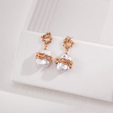 Baroque Pearl Statement Earrings - Gold-Tone 925 Silver