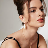 Oceanic Pearl & Shell Earrings - Gold-Tone 925 Silver (4.5cm)
