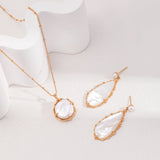 Oceanic Pearl & Shell Earrings - Gold-Tone 925 Silver (4.5cm)