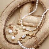 Moonlight Pearl Drop Earrings - Gold-Tone 925 Silver