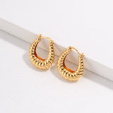 Textured Hoop Earrings - 925 Silver (Silver/Gold-Tone)
