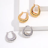 Textured Hoop Earrings - 925 Silver (Silver/Gold-Tone)