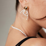 Gold-Tone Shell Pearl Earrings - 925 Silver (54mm)