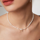 Gold-Tone Shell Pearl Earrings - 925 Silver (54mm)