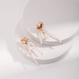 Gold-Tone Shell Pearl Earrings - 925 Silver (54mm)