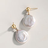 Baroque Pearl Statement Earrings - Gold-Tone 925 Silver