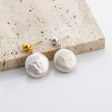 Baroque Pearl Statement Earrings - Gold-Tone 925 Silver