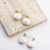 Baroque Pearl Statement Earrings - Gold-Tone 925 Silver