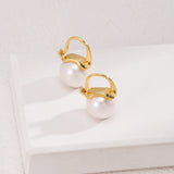 11.4mm Pearl Stud Earrings - Gold-Tone 925 Silver