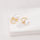 11.4mm Pearl Stud Earrings - Gold-Tone 925 Silver