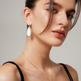 Adjustable Pearl Necklace & Earrings Set - Gold-Tone 925 Silver