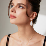 Adjustable Pearl Necklace & Earrings Set - Gold-Tone 925 Silver