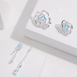 Asymmetric Topaz Drop Earrings - 925 Silver (Liquid Collection)