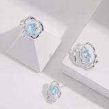 Asymmetric Topaz Drop Earrings - 925 Silver (Liquid Collection)