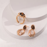 Tiger's Eye & Pearl Drop Earrings - Gold-Tone 925 Silver