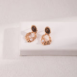 Tiger's Eye & Pearl Drop Earrings - Gold-Tone 925 Silver