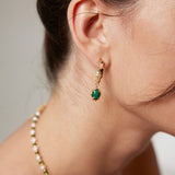 Malachite Drop Earrings & Adjustable Ring Set - Gold-Tone 925 Silver