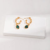 Malachite Drop Earrings & Adjustable Ring Set - Gold-Tone 925 Silver