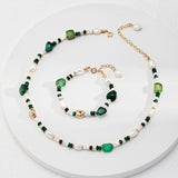 Adjustable Pearl & Malachite Bracelet - Gold-Tone 925 Silver
