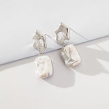 Sculptural Baroque Pearl Earrings - 925 Silver (Silver/Gold-Tone)