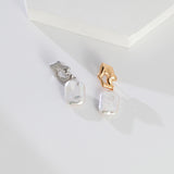 Sculptural Baroque Pearl Earrings - 925 Silver (Silver/Gold-Tone)