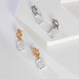 Sculptural Baroque Pearl Earrings - 925 Silver (Silver/Gold-Tone)