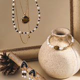 French Vintage Pearl Necklace - Gold-Tone 925 Silver
