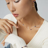Crescent Moon Lapis Earrings - Gold-Tone 925 Silver