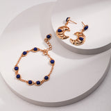 Crescent Moon Lapis Earrings - Gold-Tone 925 Silver