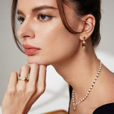 Middle Eastern Style Earrings - Gold-Tone 925 Silver (Caramel & Brass)