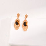 Middle Eastern Style Earrings - Gold-Tone 925 Silver (Caramel & Brass)