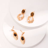 Middle Eastern Style Earrings - Gold-Tone 925 Silver (Caramel & Brass)